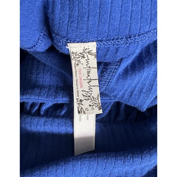 Intimately Free People Marissa Bodysuit Ribbed Sleeveless Square Neck XS Blue - Picture 5 of 6